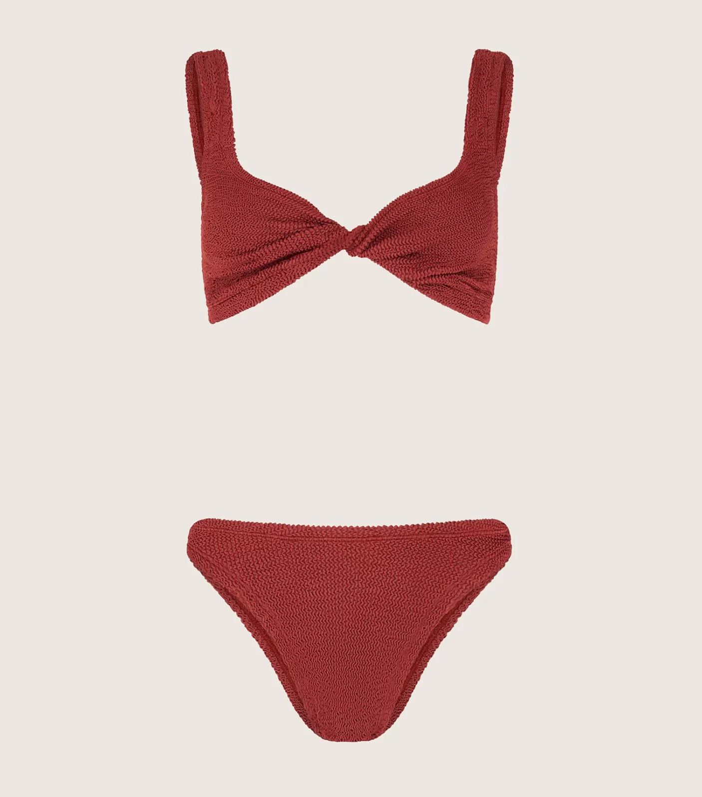 Hunza G Bikini Sets | Bralette-Coverage Juno Bikini - Metallic Rosewood