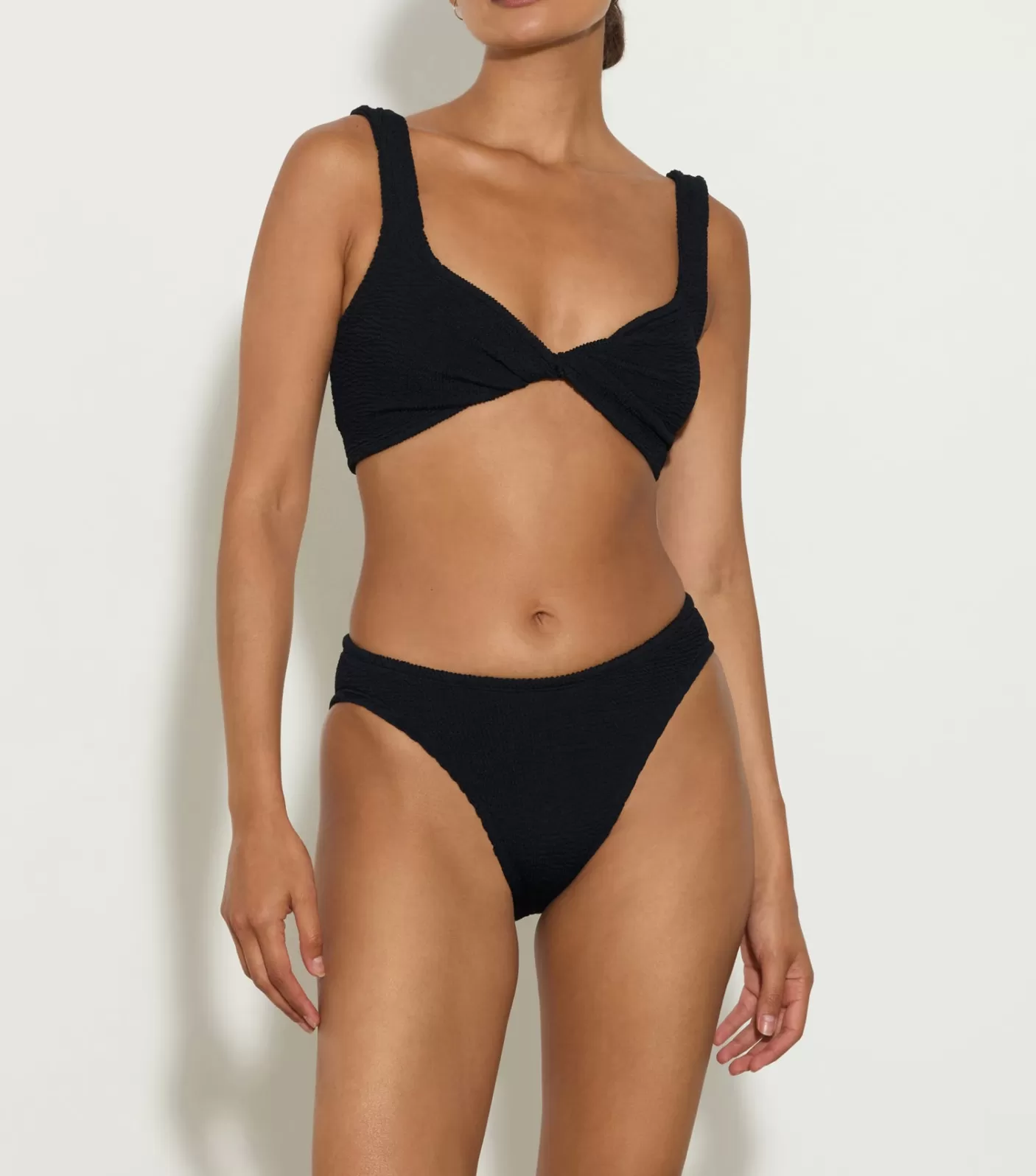 Hunza G Bikini Sets | Bralette-Coverage Juno Bikini - Black