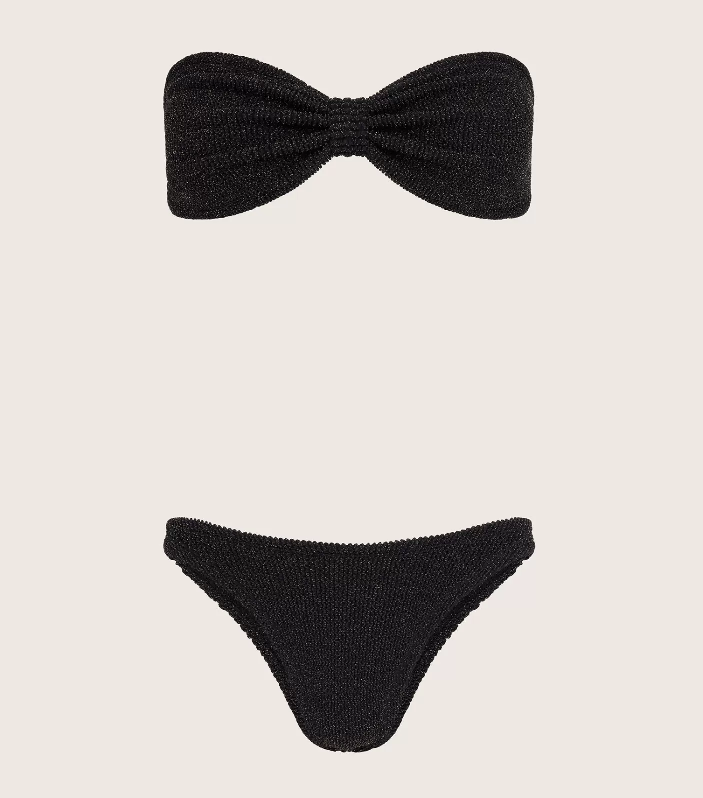 Hunza G Bikini Sets | Bandeau-Jean Lurex Bikini - Black/Gold