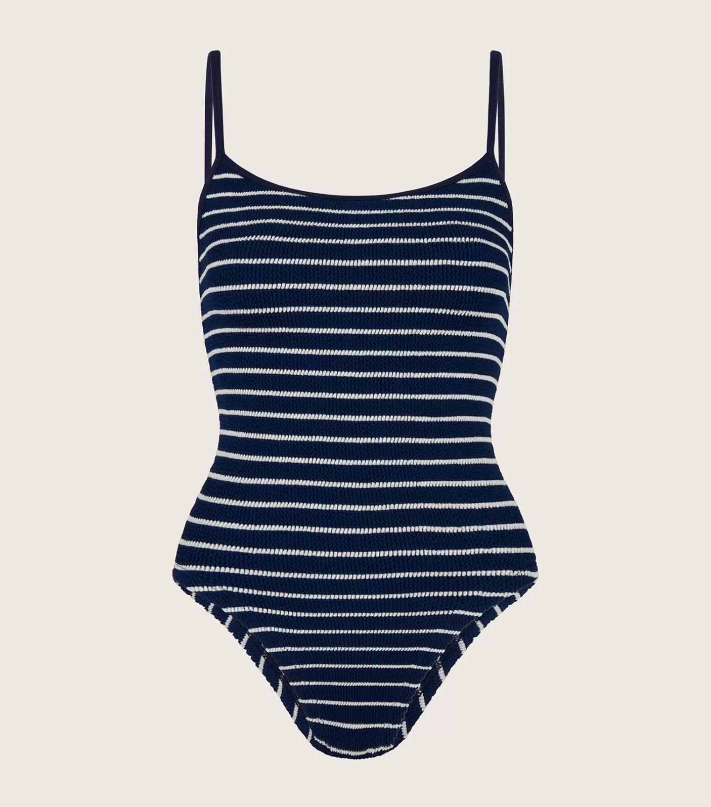 Hunza G Scoop Neck-Pamela Swim - Navy/White Stripe